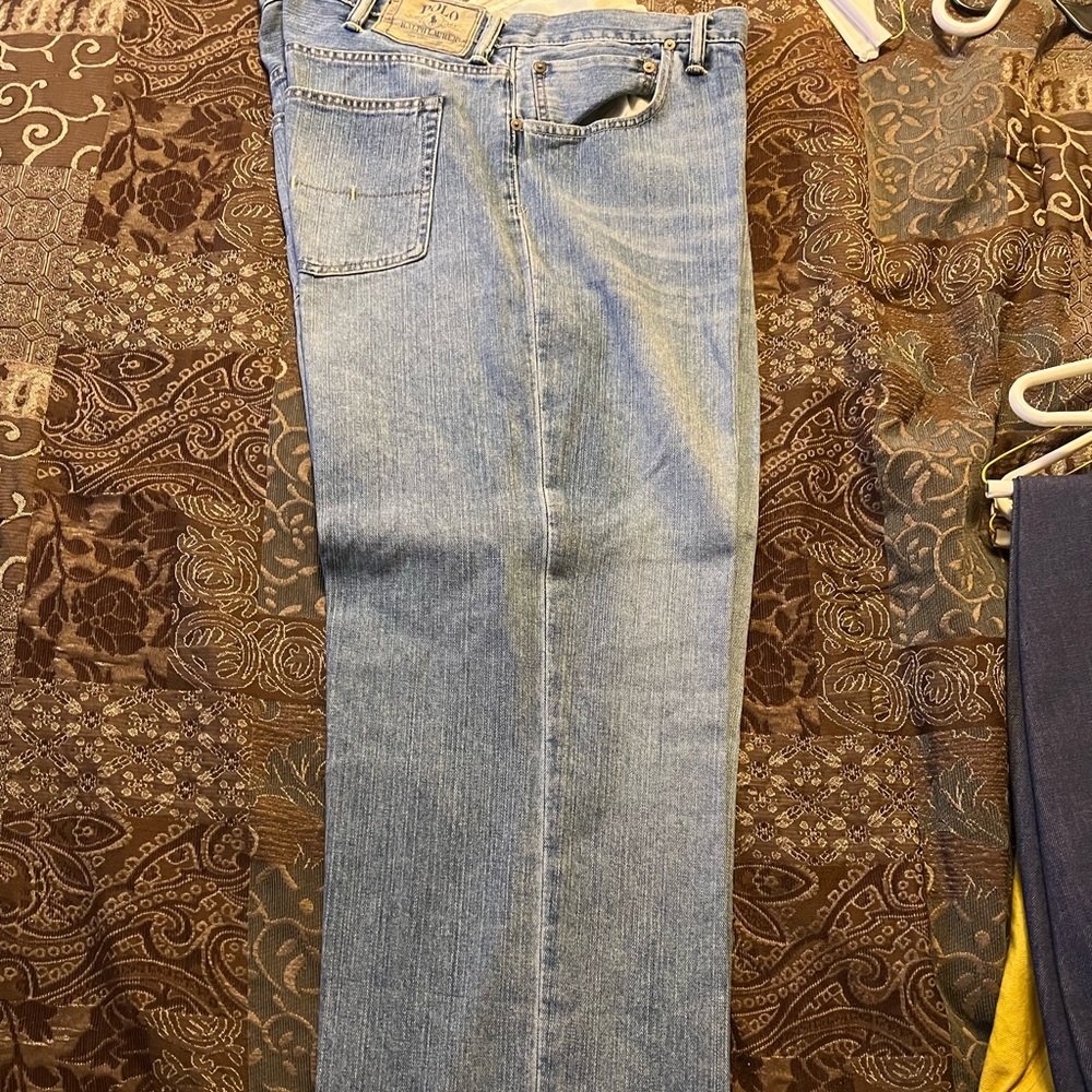 Mens Polo jeans light washed denim